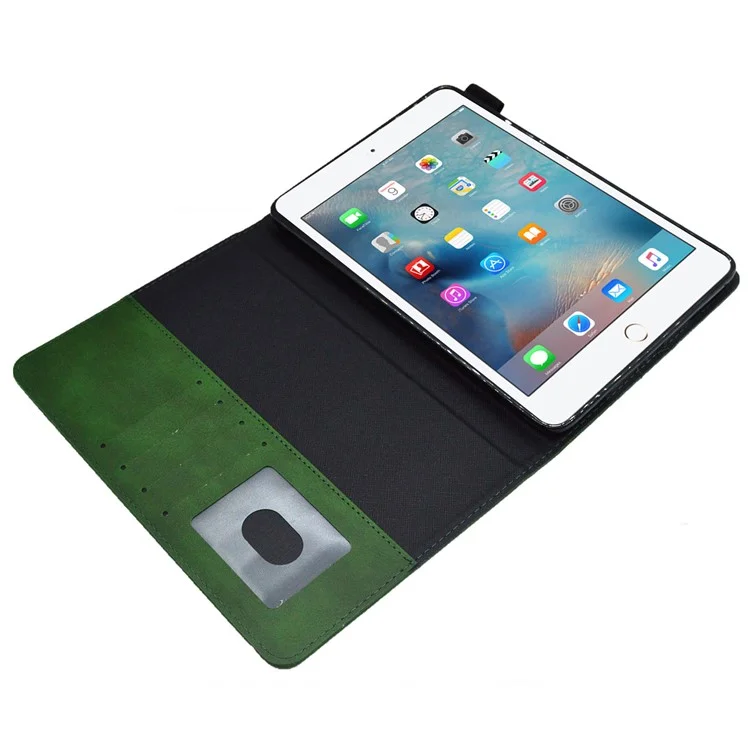 Para iPad Mini / Mini 2 / 3 / 4 / (2019) 7.9 polegadas Carteira Stand Tablet Case Auto Wake / Sleep Leather Slim Tablet Cover - Verde