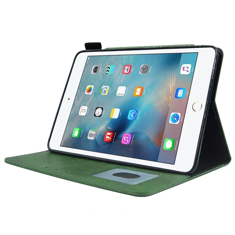 Para iPad Mini / Mini 2 / 3 / 4 / (2019) 7.9 polegadas Carteira Stand Tablet Case Auto Wake / Sleep Leather Slim Tablet Cover - Verde
