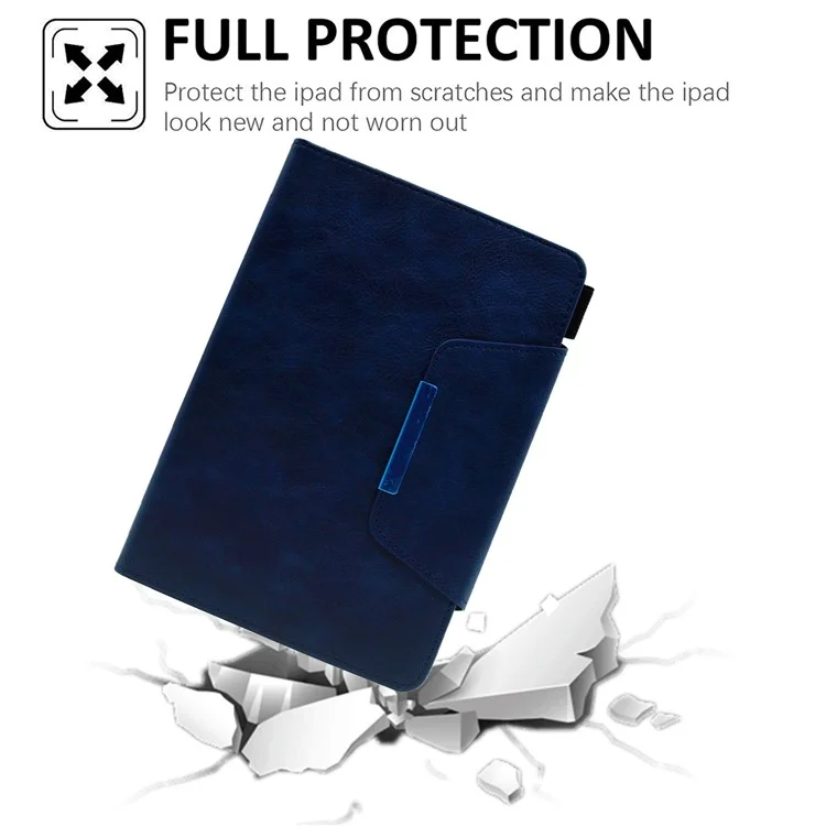 Para iPad Mini / Mini 2 / 3 / 4 / (2019) 7.9 polegadas Carteira Stand Tablet Case Auto Wake / Sleep Leather Slim Tablet Cover - Azul
