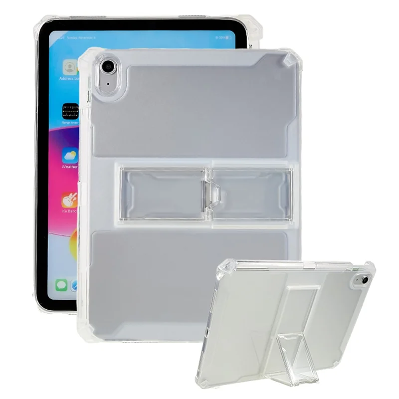 Coque de tablette transparente TPU avec support pivotant pour iPad (2025) / 10,9 (2022), housse de protection anti-chute