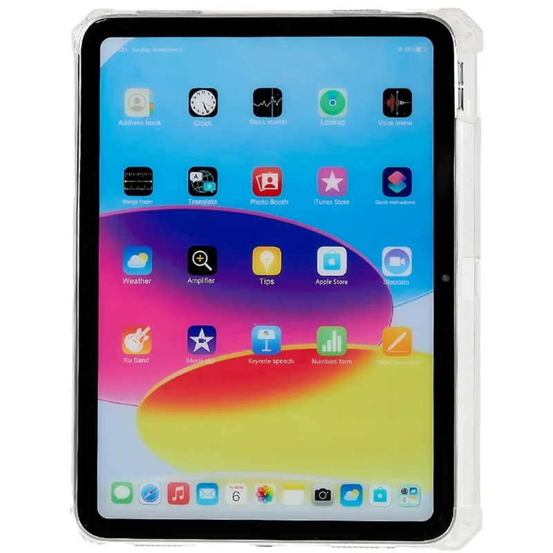 Coque de tablette transparente TPU avec support pivotant pour iPad (2025) / 10,9 (2022), housse de protection anti-chute