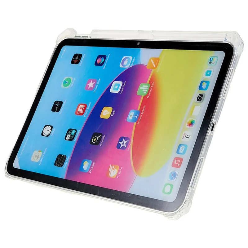 Coque de tablette transparente TPU avec support pivotant pour iPad (2025) / 10,9 (2022), housse de protection anti-chute