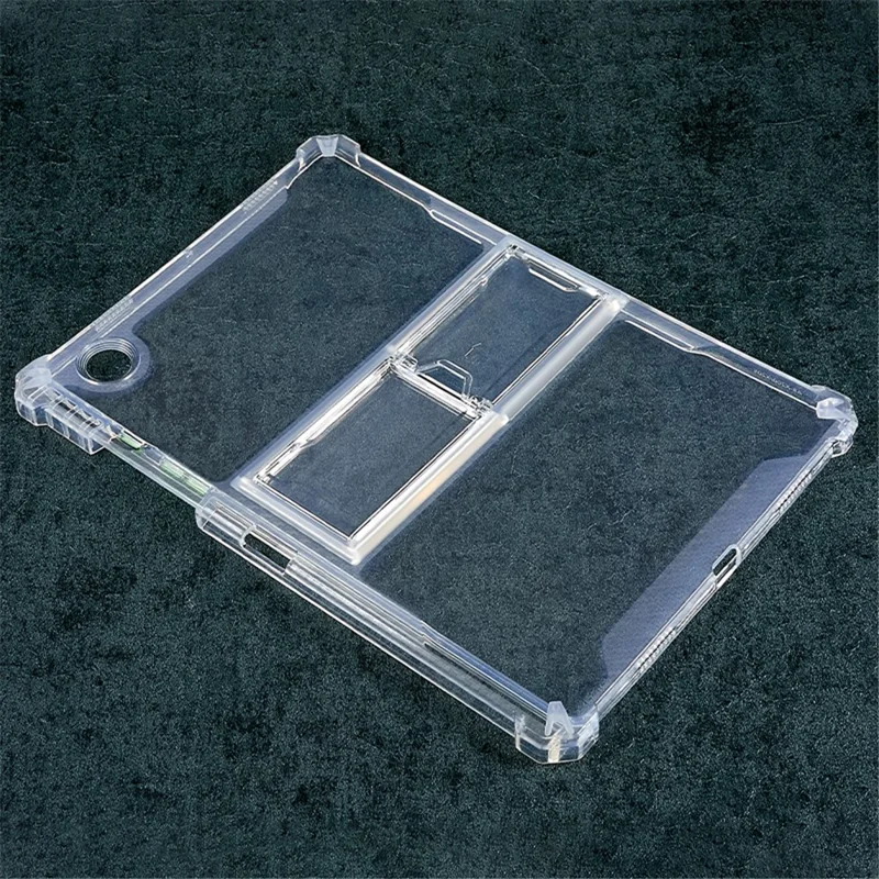 For Samsung Galaxy Tab A8 10.5 (2021) X205 / X200 Transparent TPU Protective Cover Kickstand Drop-proof Tablet Case