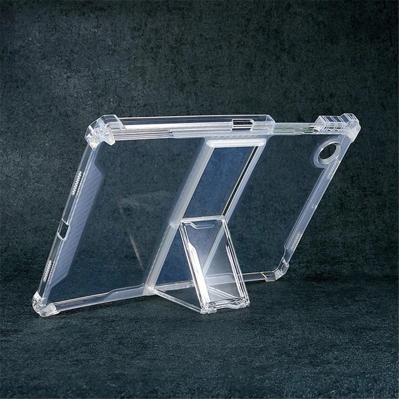 For Samsung Galaxy Tab A8 10.5 (2021) X205 / X200 Transparent TPU Protective Cover Kickstand Drop-proof Tablet Case