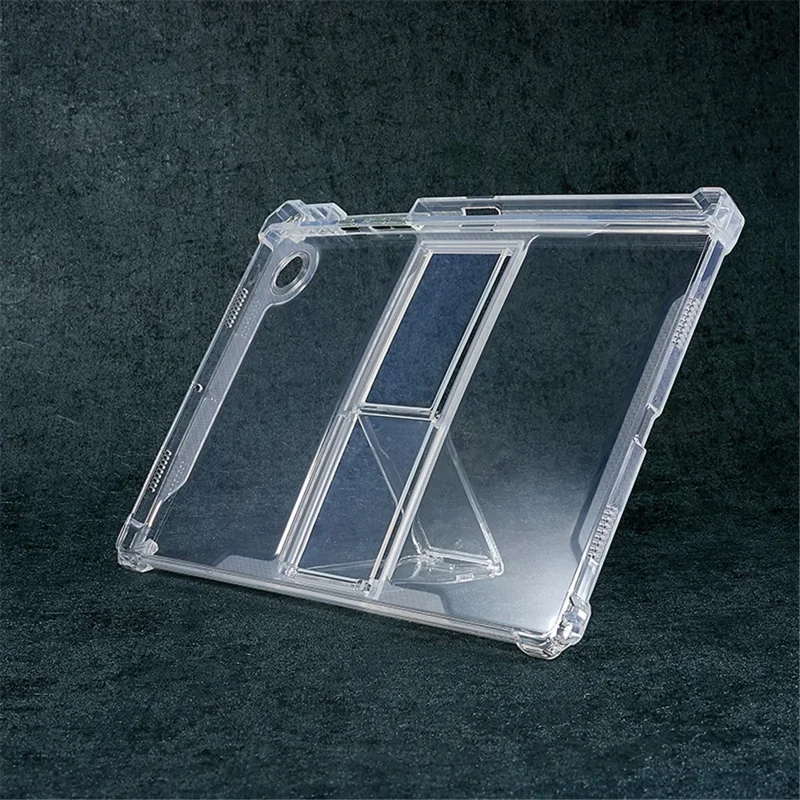 For Samsung Galaxy Tab A8 10.5 (2021) X205 / X200 Transparent TPU Protective Cover Kickstand Drop-proof Tablet Case
