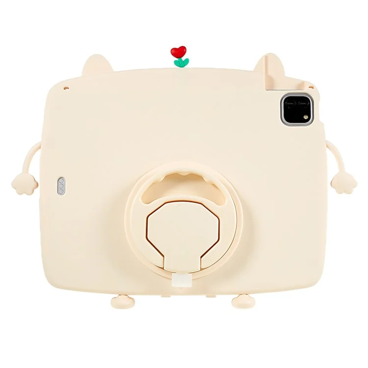 For iPad Air (2020) / (2022) / iPad Pro 11 (2018) / (2020) / (2021) / (2022) Rotary Kickstand Tablet Cover Cat Style Silicone Case