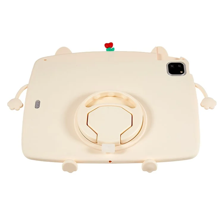 For iPad Air (2020) / (2022) / iPad Pro 11 (2018) / (2020) / (2021) / (2022) Rotary Kickstand Tablet Cover Cat Style Silicone Case