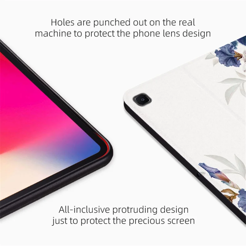 For Samsung Galaxy Tab A7 Lite 8.7-inch Shockproof Case with Stand Flower Pattern Printed PU Leather Cover - Wealthy Peony