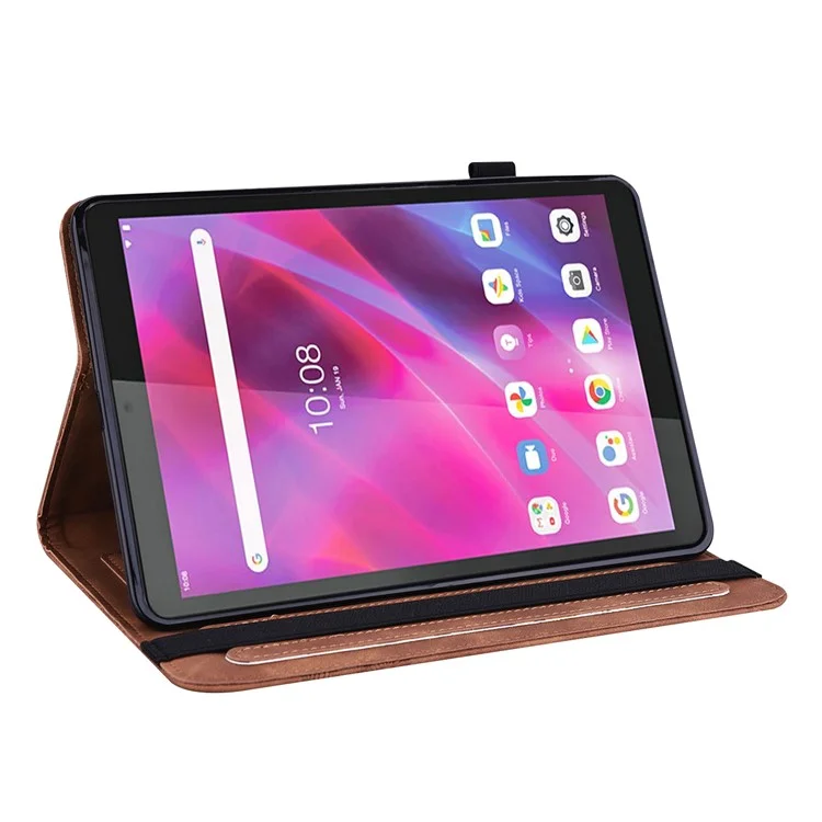 Pour Lenovo Tab M8 (4e génération) 2024 TB-301XU / M8 (4e génération) 2023 TB-300FU Étui en cuir Papillon Porte-cartes Support Tablette Housse - Marron