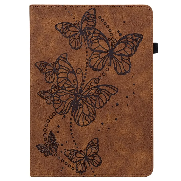 Pour Lenovo Tab M8 (4e génération) 2024 TB-301XU / M8 (4e génération) 2023 TB-300FU Étui en cuir Papillon Porte-cartes Support Tablette Housse - Marron