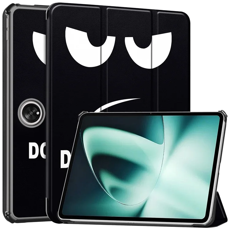 Capa para Tablet de Impressão de Padrões para OnePlus Pad, Capa de Tablet de Couro PU Dobrável em Três Partes, Suporte Anti-queda - Não Me Toque