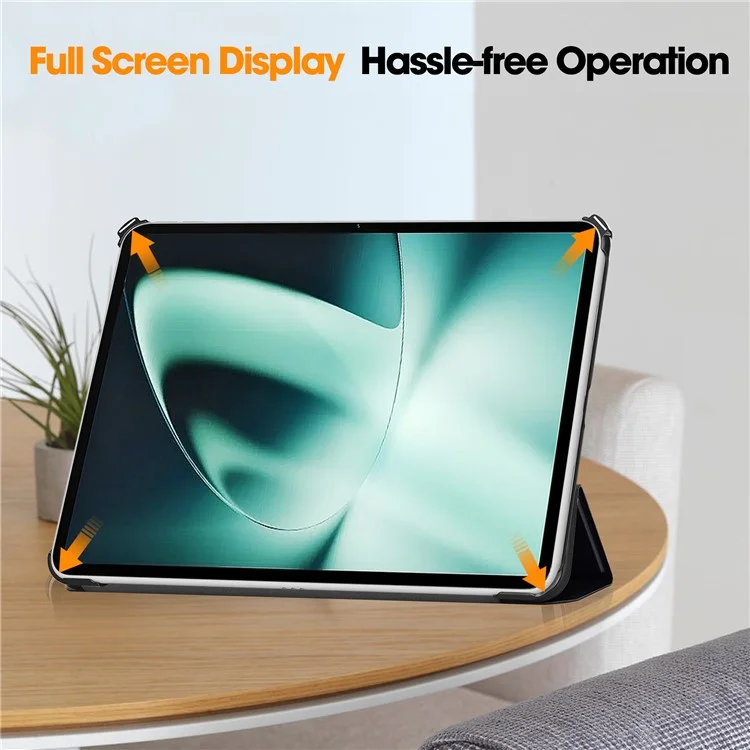 Capa para Tablet de Impressão de Padrões para OnePlus Pad, Capa de Tablet de Couro PU Dobrável em Três Partes, Suporte Anti-queda - Não Me Toque
