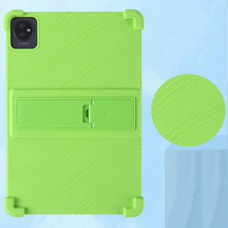 Skyddskapa med stöd för Blackview Tab 7 WiFi, skärmskydd mot repning, chockabsorberande silikonfodral med ställfot - mörkblå