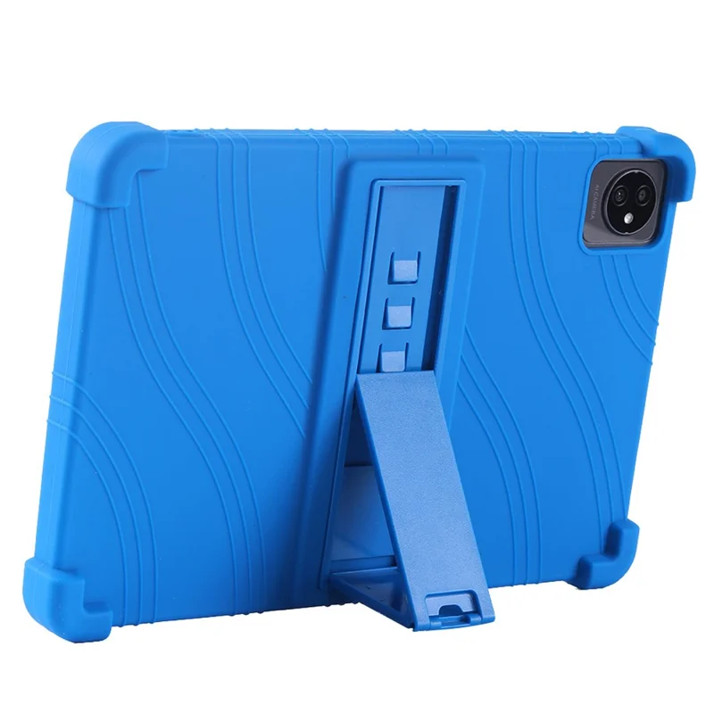 For Blackview Tab 7 WiFi Anti-Scratch Tablet Protective Cover Shockproof Silicone Case with Kickstand - Black