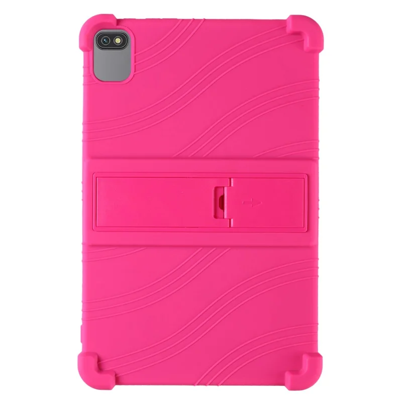 Für Blackview Oscal Pad 10 Silikon-Tablet-Cover, Ständer-Design, stoßfest, schützende Hülle - Rose