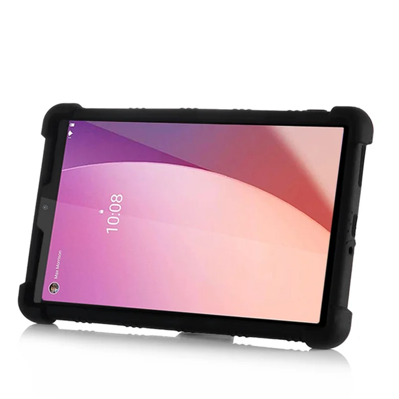 لـ لوحي Lenovo Tab M8 (الجيل الرابع) 2024 TB-301XU / M8 (الجيل الرابع) 2023 TB-300FU غطاء واقي من السيليكون مع حامل قابل للطي - وردي