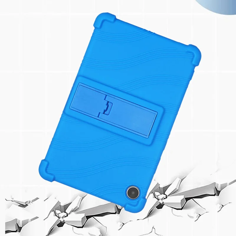 لـ لوحي Lenovo Tab M8 (الجيل الرابع) 2024 TB-301XU / M8 (الجيل الرابع) 2023 TB-300FU غطاء واقي من السيليكون مع حامل قابل للطي - وردي