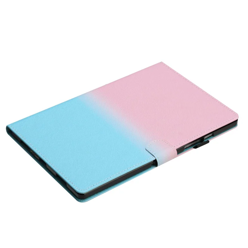 For Amazon Fire HD 10 (2021) / HD 10 Plus (2021) Protective Case Tablet PU Leather Stitch Cover with Card Holder - Pink Blue Gradient