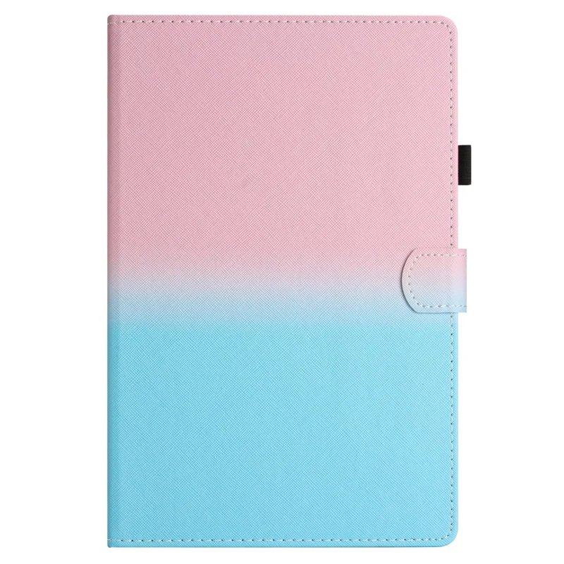 For Amazon Fire HD 10 (2021) / HD 10 Plus (2021) Protective Case Tablet PU Leather Stitch Cover with Card Holder - Pink Blue Gradient