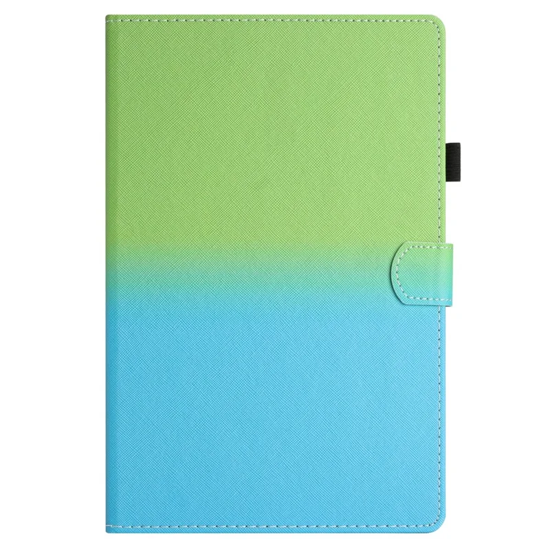 For Amazon Fire HD 10 (2021) / HD 10 Plus (2021) Protective Case Tablet PU Leather Stitch Cover with Card Holder - Green Blue Gradient