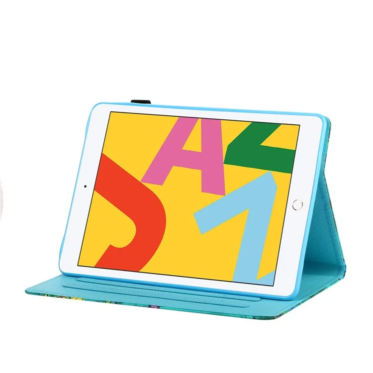 Para iPad Mini / Mini 2 / mini 3 / mini 4 / mini (2019) de 7.9 pulgadas Estuche a prueba de golpes Funda de cuero PU con soporte para tarjetas - Degradado de color rosa azul
