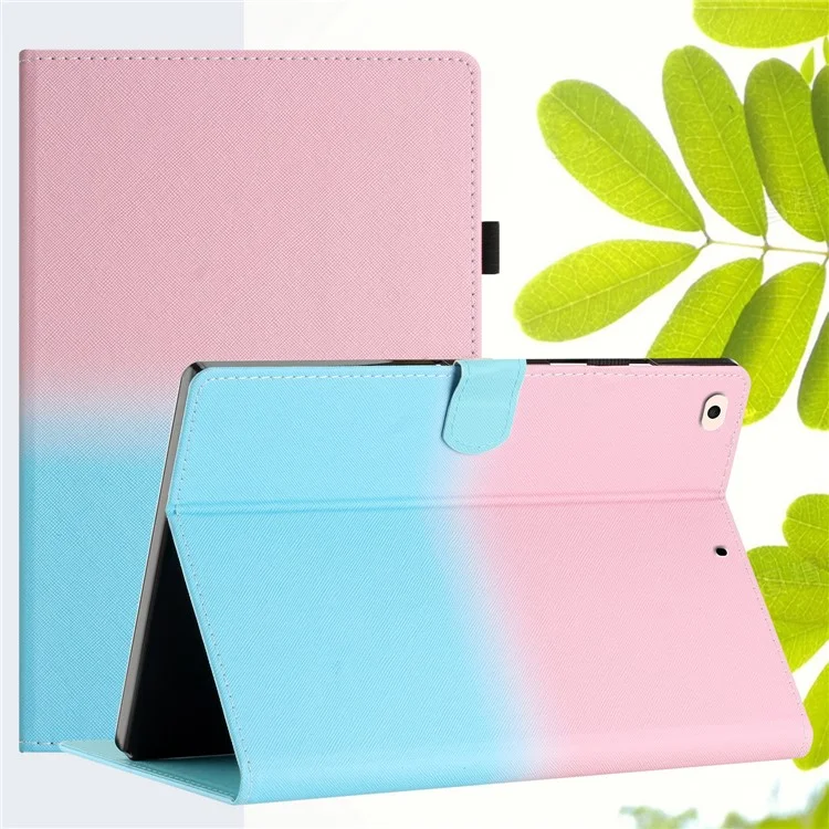 Para iPad Mini / Mini 2 / mini 3 / mini 4 / mini (2019) de 7.9 pulgadas Estuche a prueba de golpes Funda de cuero PU con soporte para tarjetas - Degradado de color rosa azul