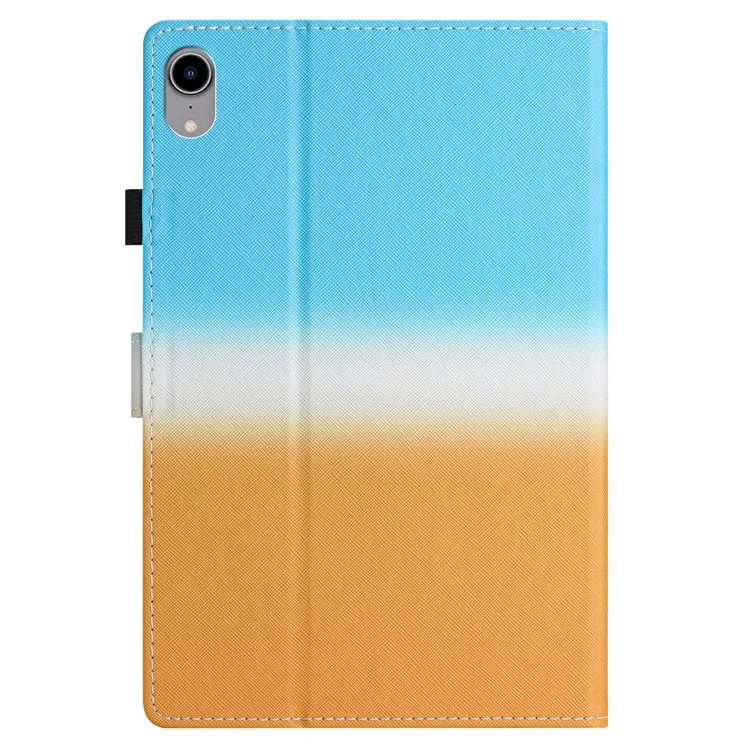 PU Leather Cover for iPad mini (2024) / mini (2021) Case Anti-Scratch Shockproof Tablet Shell with Card Holder - Blue Orange Gradient