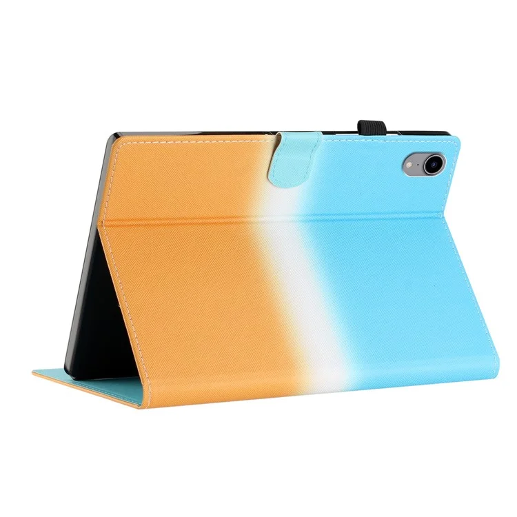 PU Leather Cover for iPad mini (2024) / mini (2021) Case Anti-Scratch Shockproof Tablet Shell with Card Holder - Blue Orange Gradient