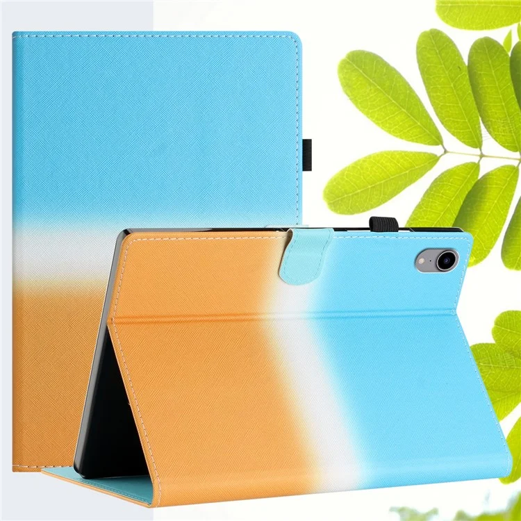 PU Leather Cover for iPad mini (2024) / mini (2021) Case Anti-Scratch Shockproof Tablet Shell with Card Holder - Blue Orange Gradient