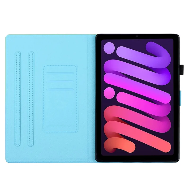 PU Leather Cover for iPad mini (2024) / mini (2021) Case Anti-Scratch Shockproof Tablet Shell with Card Holder - Orange Yellow Gradient