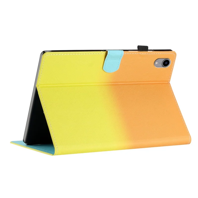 PU Leather Cover for iPad mini (2024) / mini (2021) Case Anti-Scratch Shockproof Tablet Shell with Card Holder - Orange Yellow Gradient