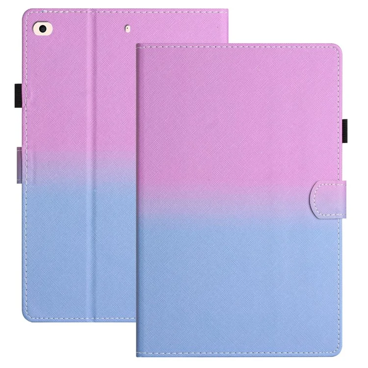 For iPad Air (2013) / Air 2 / iPad 9.7-inch (2017) / (2018) Tablet Case PU Leather Protective Cover with Card Holder - Purple Blue Gradient