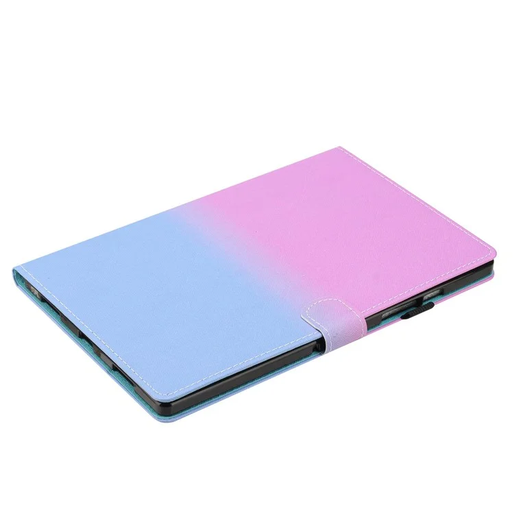 For iPad Air (2013) / Air 2 / iPad 9.7-inch (2017) / (2018) Tablet Case PU Leather Protective Cover with Card Holder - Purple Blue Gradient