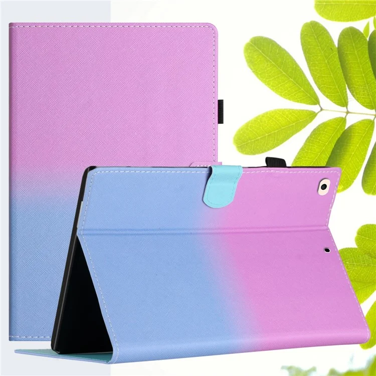 For iPad Air (2013) / Air 2 / iPad 9.7-inch (2017) / (2018) Tablet Case PU Leather Protective Cover with Card Holder - Purple Blue Gradient