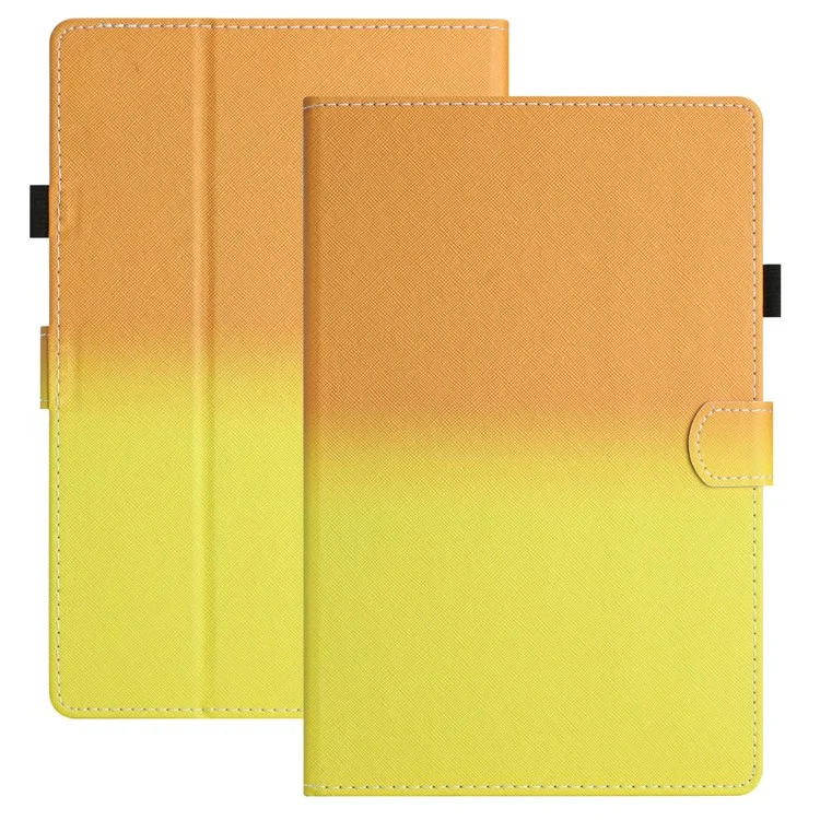 Für Amazon Kindle 11. Gen (2022) Stitching Line Gradient PU Leder -abdeckkartenhalter Tablet Hülle - Orange / Gelb