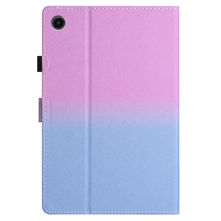 Für Lenovo Tab M10 Plus TB-X606F Gradient PU Leder Kartenfach Tablet Cover Flip Stand Anti-Drop Case - Lila / Blau