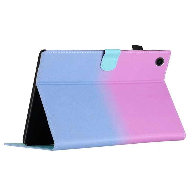 Für Lenovo Tab M10 Plus TB-X606F Gradient PU Leder Kartenfach Tablet Cover Flip Stand Anti-Drop Case - Lila / Blau