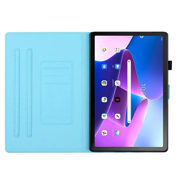 For Lenovo Tab M10 Plus (3rd Gen) / Xiaoxin Pad 2022 10.6 inch Gradient Color Leather Tablet Stand Case Stitching Lines Cover - Pink / Blue