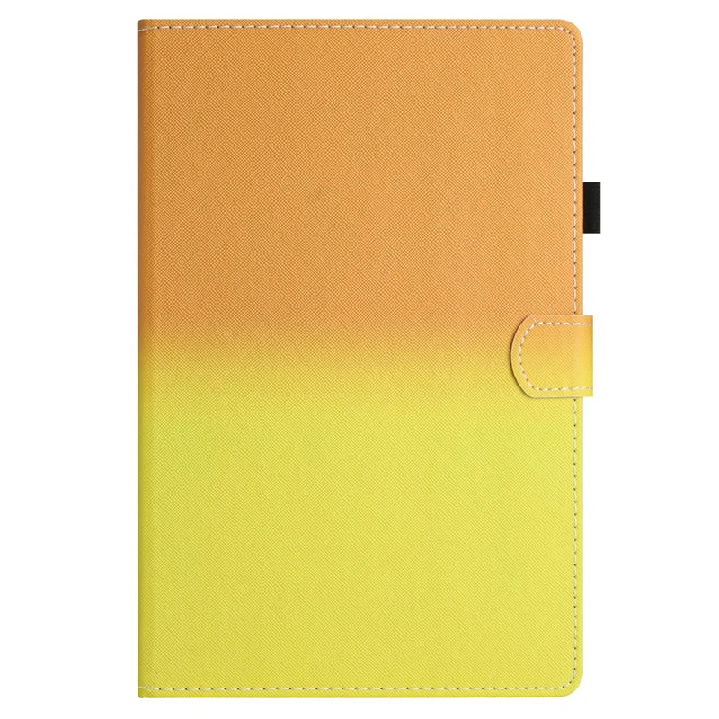 For Amazon Fire HD 8 (2022) / Fire HD 8 Plus (2022) / Fire HD 8 (2020) Stitching Lines Gradient Leather Tablet Stand Case - Orange / Yellow