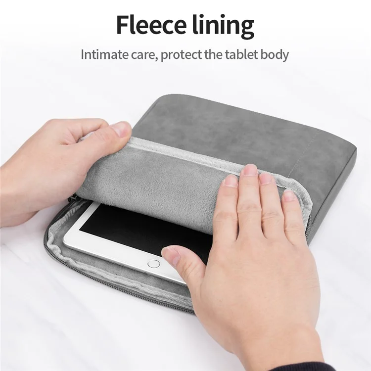For iPad 9.7-11inch Tablet Shockproof Protective Bag Portable Carrying Case with Lanyard - Dark Grey