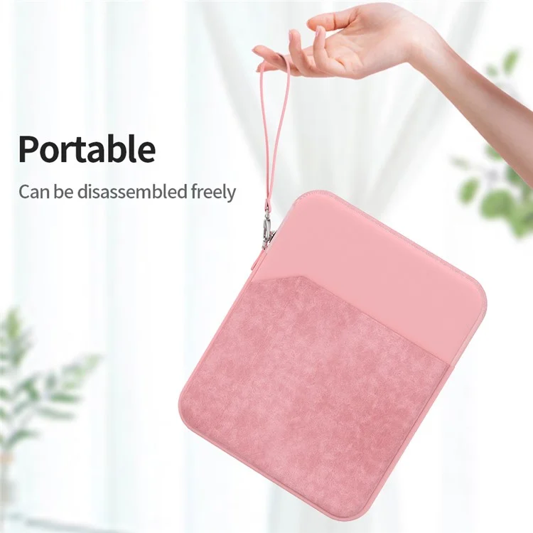 For iPad 9.7-11inch Tablet Shockproof Protective Bag Portable Carrying Case with Lanyard - Dark Grey