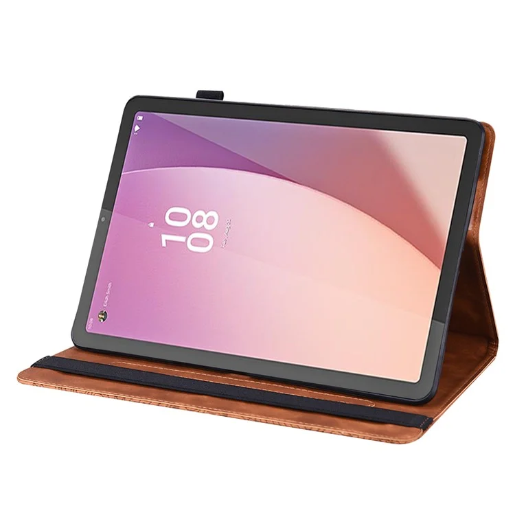 Флип ПУ кожаный чехол с цветочным тиснением для Lenovo Tab M9, подставка для карт - коричневый
