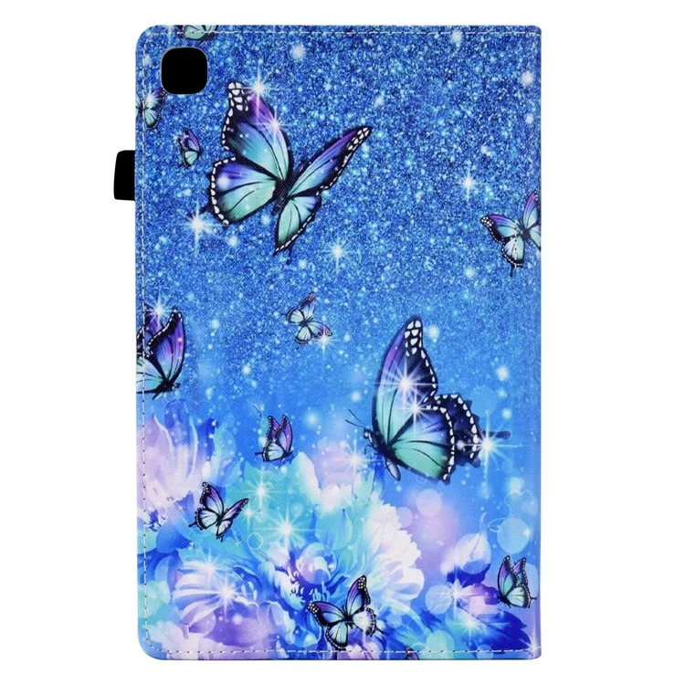 For Samsung Galaxy Tab S6 Lite (2024) / S6 Lite (2022) / S6 Lite (2020) Pattern Printing Tablet Stand Case Leather Cover - Flower and Butterfly