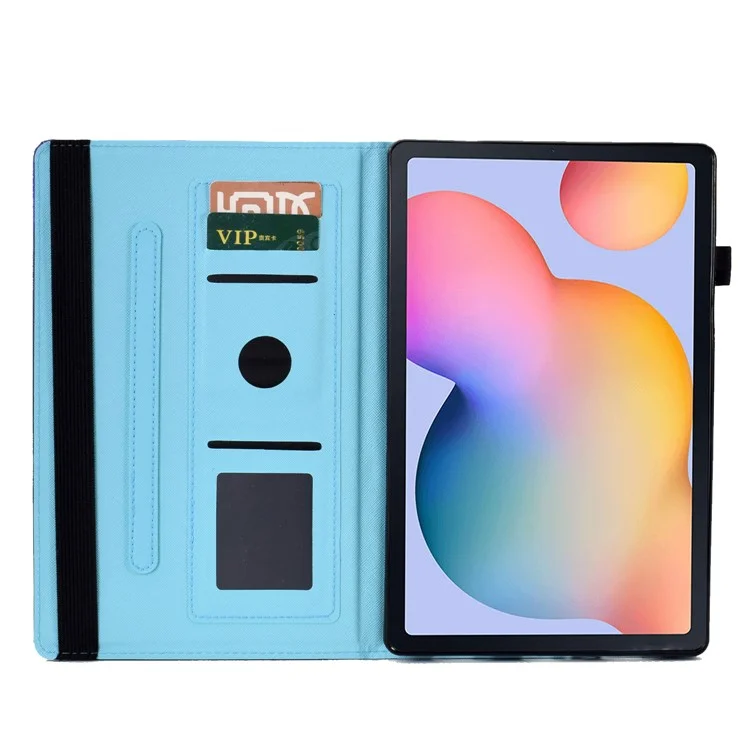 For Samsung Galaxy Tab S6 Lite (2024) / S6 Lite (2022) / S6 Lite (2020) Pattern Printing Tablet Stand Case Leather Cover - Flower and Butterfly