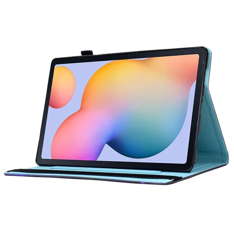 For Samsung Galaxy Tab S6 Lite (2024) / S6 Lite (2022) / S6 Lite (2020) Pattern Printing Tablet Stand Case Leather Cover - Flower and Butterfly