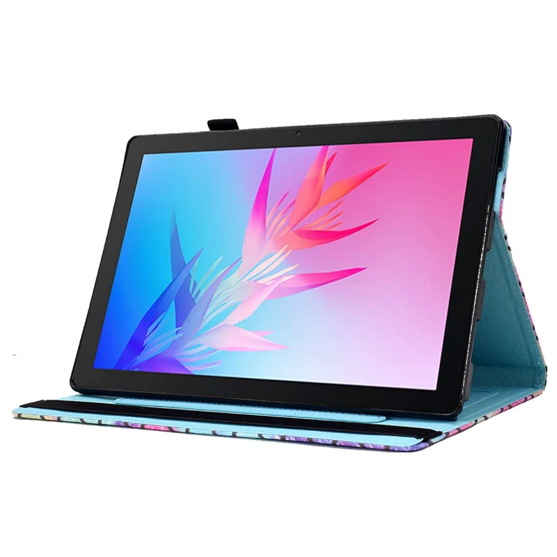 Подставка-футляр для планшета Huawei MatePad T 10S 10.1 дюйма / MatePad T 10 9.7 дюйма с узором для печати и защитой от падения - Bubble and Cat