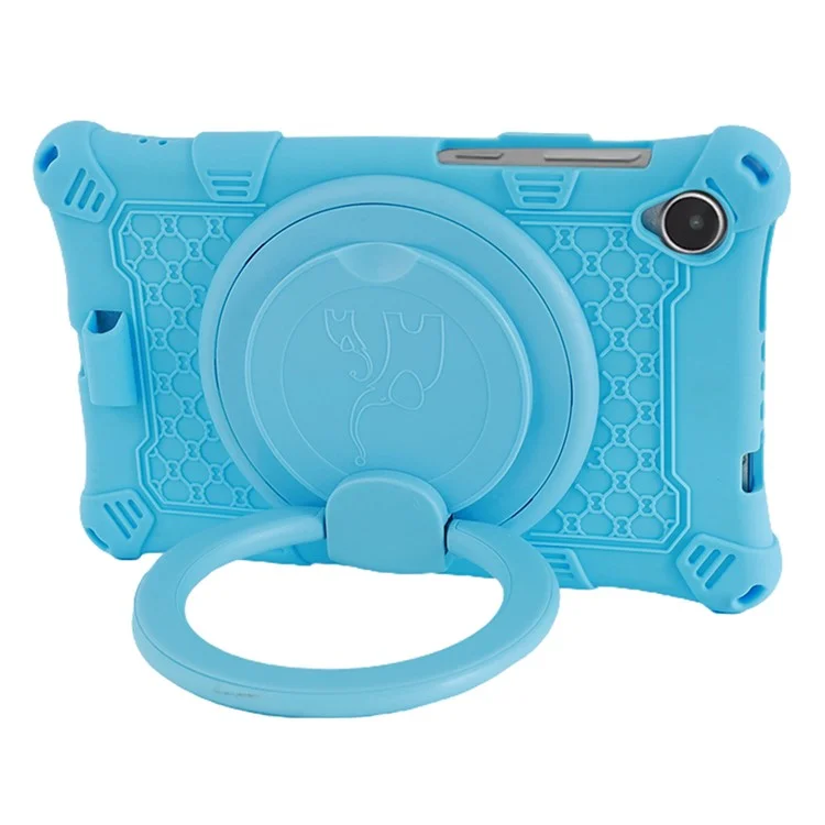 Para Lenovo Tab M8 (4ª Geração) 2024 TB-301XU / M8 (4ª Geração) 2023 TB-300FU PC + Silicone Tablet Case Kickstand Cover - Azul