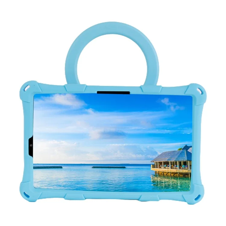 Para Lenovo Tab M8 (4ª Geração) 2024 TB-301XU / M8 (4ª Geração) 2023 TB-300FU PC + Silicone Tablet Case Kickstand Cover - Azul