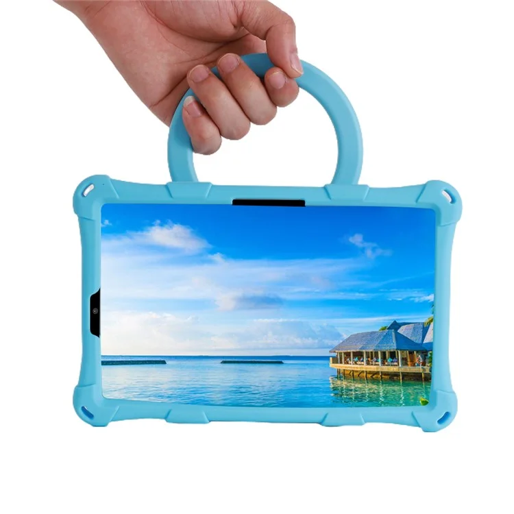 Para Lenovo Tab M8 (4ª Geração) 2024 TB-301XU / M8 (4ª Geração) 2023 TB-300FU PC + Silicone Tablet Case Kickstand Cover - Azul