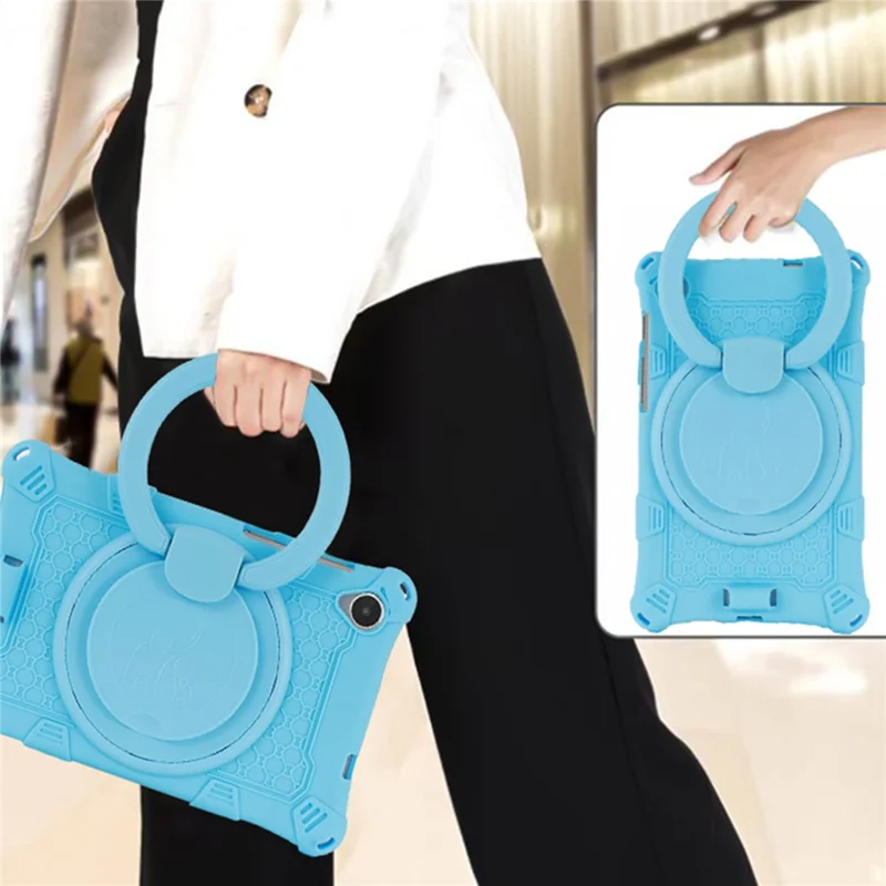 For Lenovo Tab M8 (4th Gen) 2024 TB-301XU / M8 (4th Gen) 2023 TB-300FU PC + Silicone Tablet Case Kickstand Cover - Colorful Baby Blue